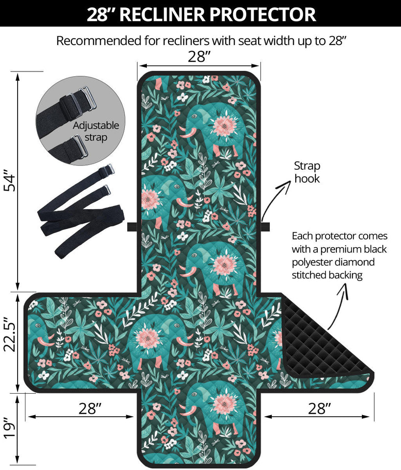 Elephants jungle pattern Recliner Cover Protector