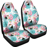 Toucan Tropical Flower Leave Pattern  Universal Fit Car Seat Covers