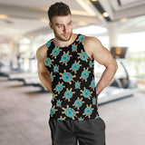 Sea turtle blue stone pattern Men Tank Top
