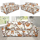 Sloths Hanging On The Tree Pattern Sofa Slipcover