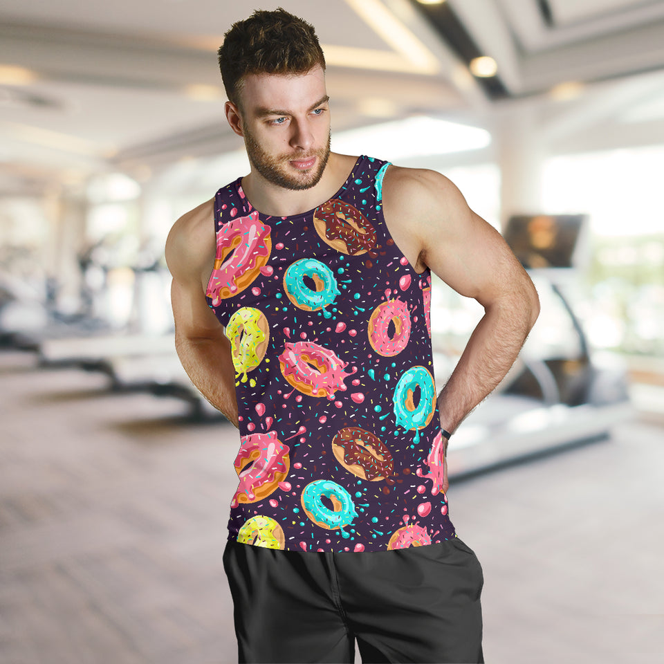 Colorful donut glaze pattern Men Tank Top
