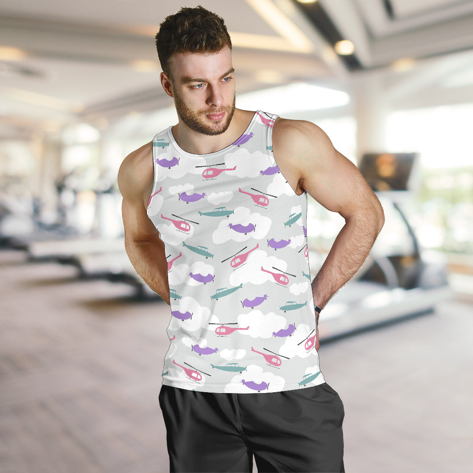 Helicopter plane pattern Men Tank Top