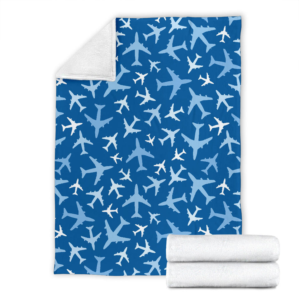 Airplane Pattern In The Sky Premium Blanket