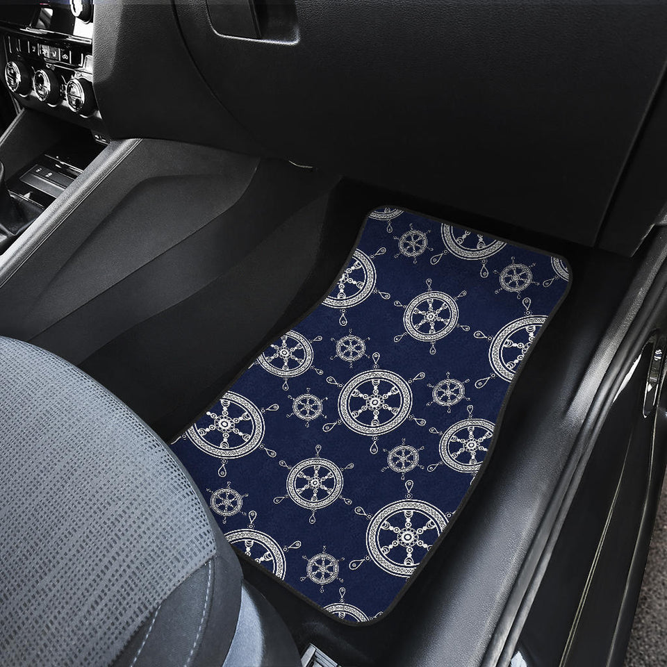 Nautical Steering Wheel Design Pattern Front Car Mats