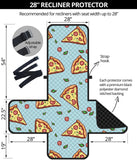 Hand drawn pizza blue background Recliner Cover Protector