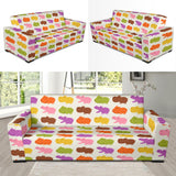 Hippopotamus Pattern Print Design 01 Sofa Slipcover