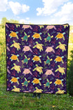 Colorful Sea Turtle Pattern Premium Quilt