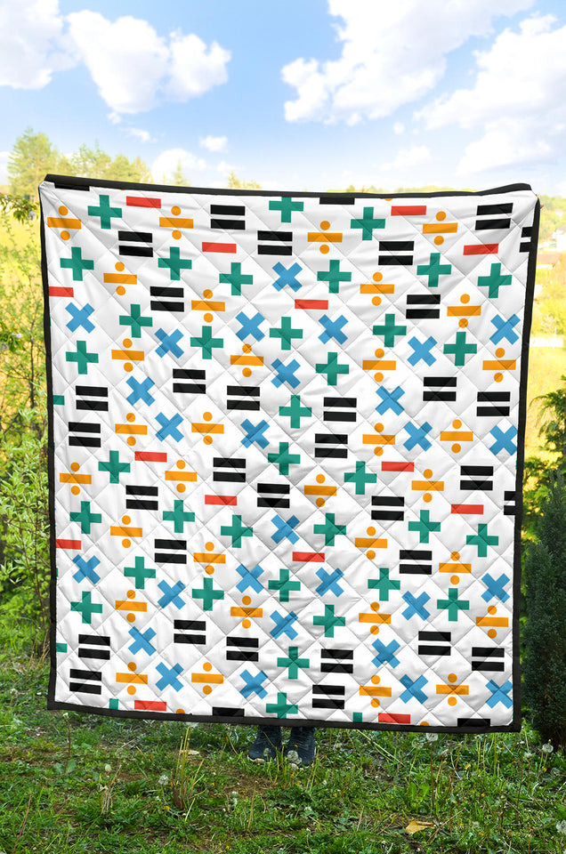 Math Pattern Print Design 05 Premium Quilt
