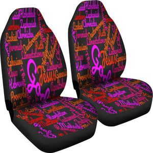 Custom-Made Holy Bible Books Black Mixed Colors Car Seat Cover