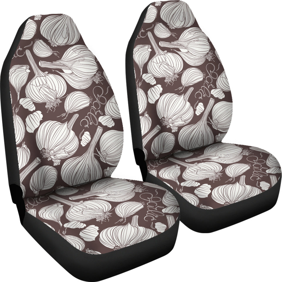 Garlic Bulb Dark Background Universal Fit Car Seat Covers