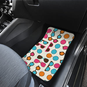 Sun Glasses Pattern Print Design 03 Front and Back Car Mats