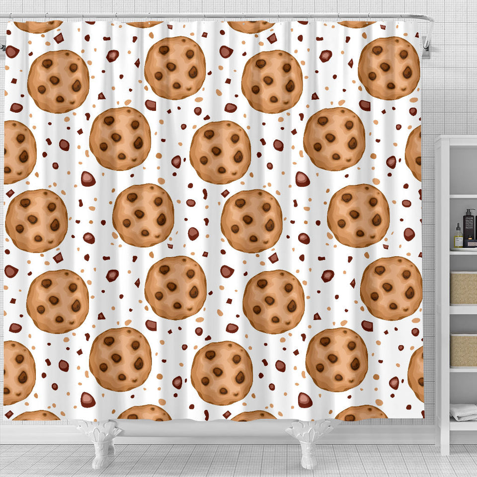 Chocolate Chip Cookie Pattern Shower Curtain Fulfilled In US