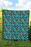Boomerang Australian Aboriginal Ornament Blue Background Premium Quilt