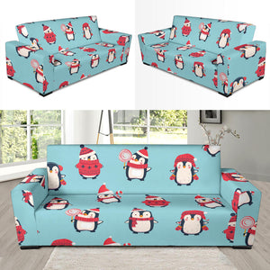 Cute Penguin Christmas  Design Pattern Sofa Slipcover