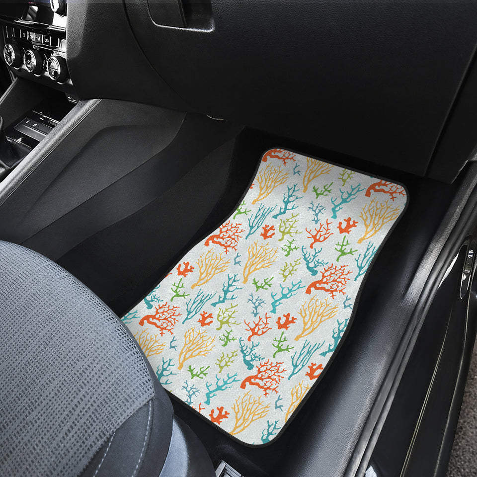 Coral Reef Pattern Print Design 02 Front and Back Car Mats