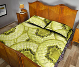 Sliced kiwi pattern Quilt Bed Set