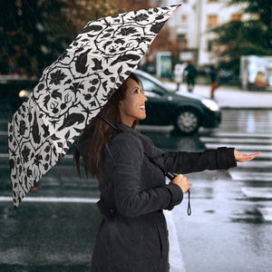 Crow Dark Floral Pattern Umbrella