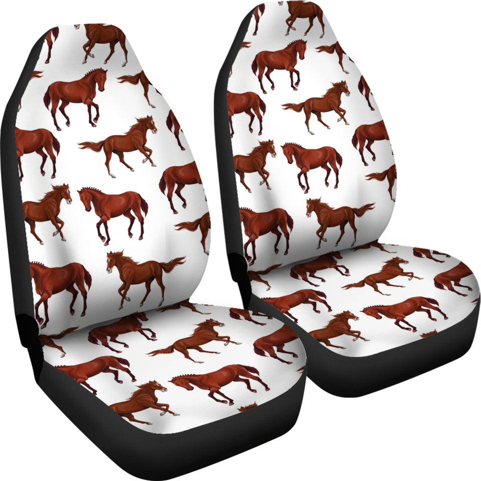 Horses Running Pattern Background Universal Fit Car Seat Covers