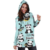 Cute Baby Panda Pattern Women'S Hoodie Dress