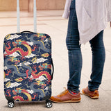 Blue Red Dragon Cloud Pattern Luggage Covers