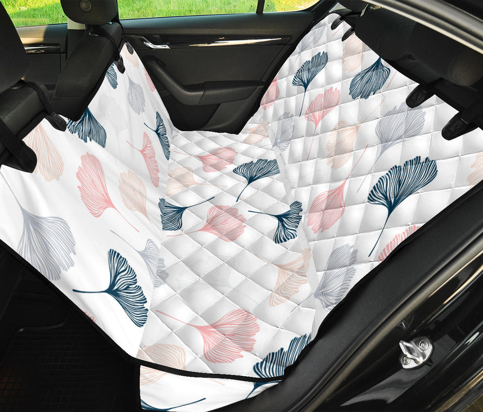 Black Gray Cream Coral Ginkgo Leaves Pattern Dog Car Seat Covers