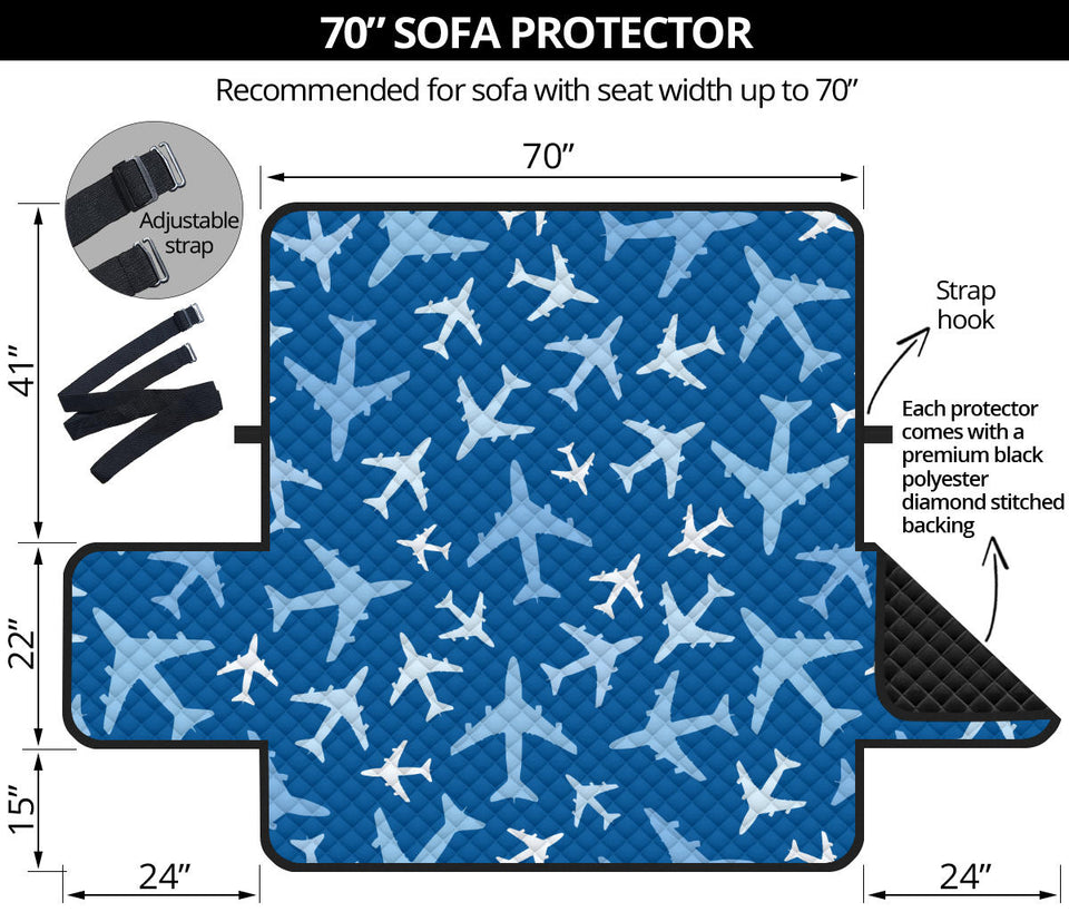 Airplane pattern in the sky Sofa Cover Protector