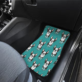 Hand Drawn Boston Terrier Dog Pattern Front And Back Car Mats