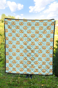 Pretzels Pattern Print Design 03 Premium Quilt