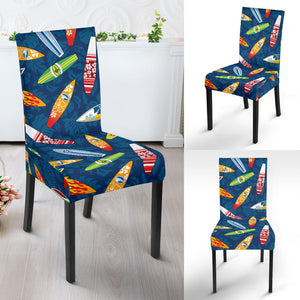 Surfboard Pattern Print Design 01 Dining Chair Slipcover