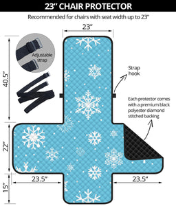 Snowflake pattern blue background Chair Cover Protector