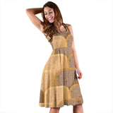 Bread Toast Pattern Print Design 04 Sleeveless Midi Dress