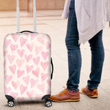 Watercolor Pink Heart Pattern Luggage Covers