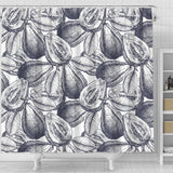 Guava Tropical Hand Drawn Pattern Shower Curtain Fulfilled In US