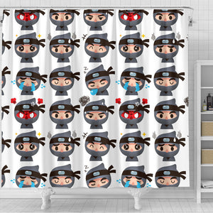 Cute Ninja Design Pattern Shower Curtain Fulfilled In US
