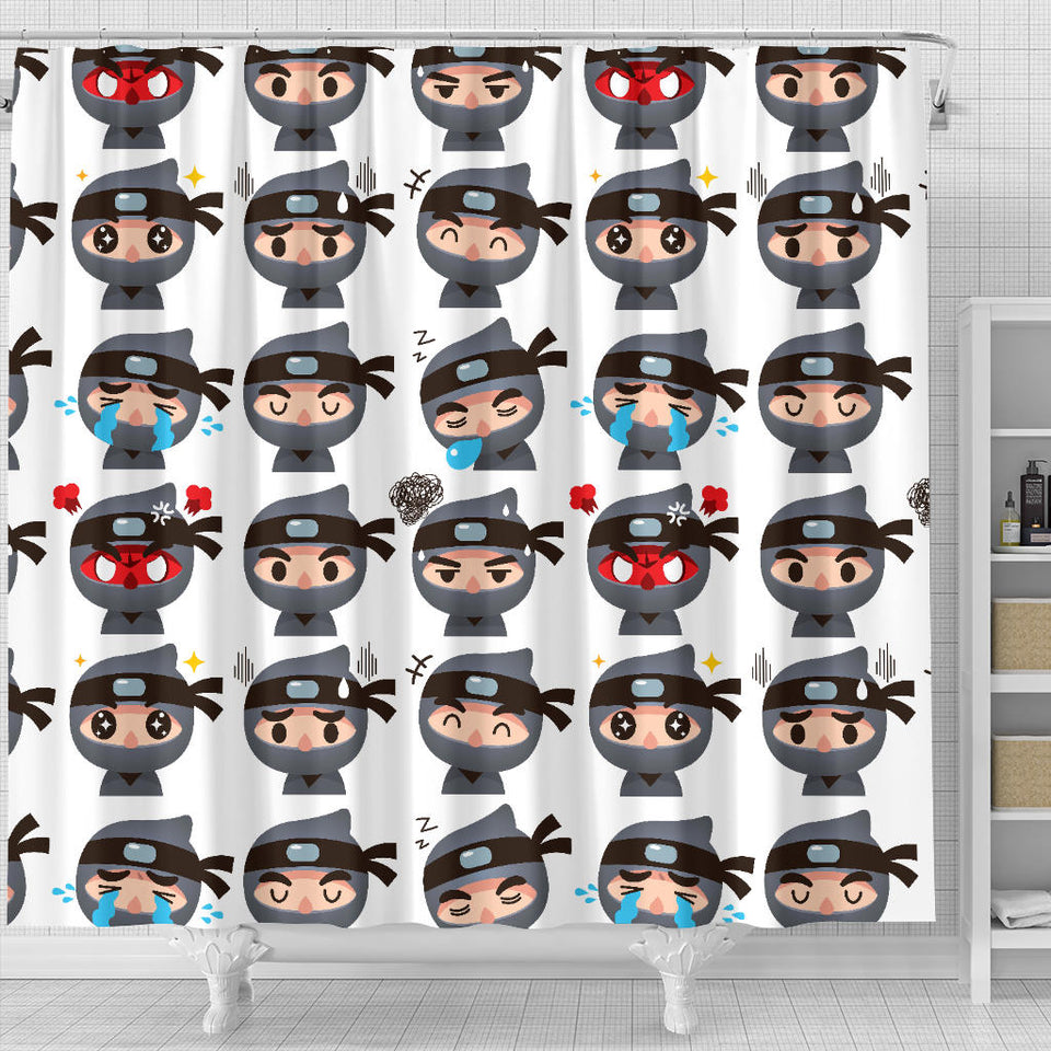 Cute Ninja Design Pattern Shower Curtain Fulfilled In US