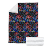 Octopus Sea Wave Tropical Fishe Pattern Premium Blanket