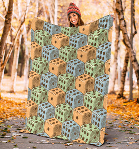 Dice Pattern Print Design 05 Premium Blanket