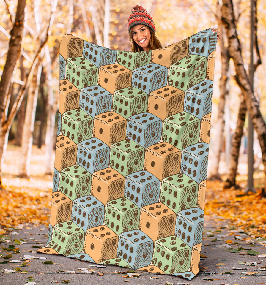 Dice Pattern Print Design 05 Premium Blanket