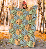 Dice Pattern Print Design 05 Premium Blanket