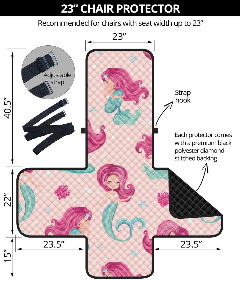 Cute little mermaid pattern Chair Cover Protector