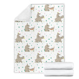 Cute Rhino Pattern Background Premium Blanket