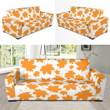 Orange Maple Leaf Pattern Sofa Slipcover