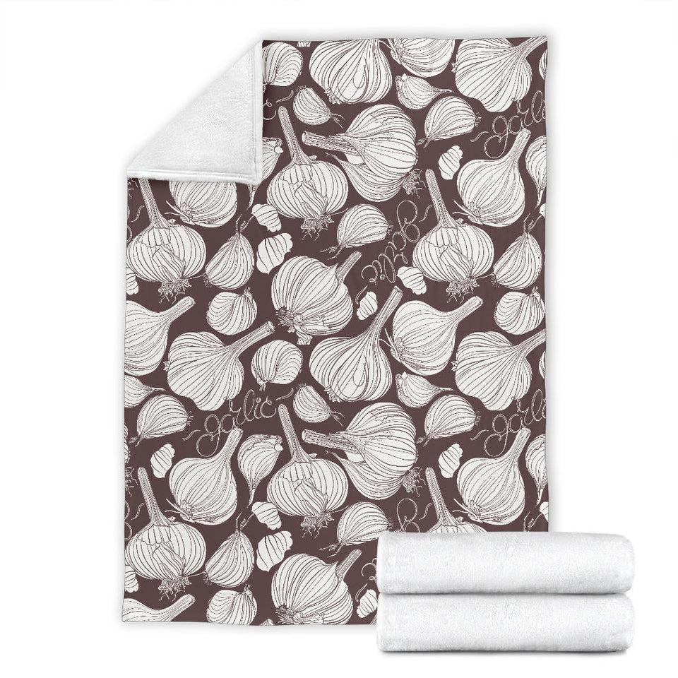 Garlic Bulb Dark Background Premium Blanket