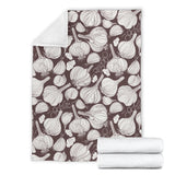 Garlic Bulb Dark Background Premium Blanket