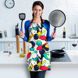 Watercolor Bowling Ball Pins Adjustable Apron