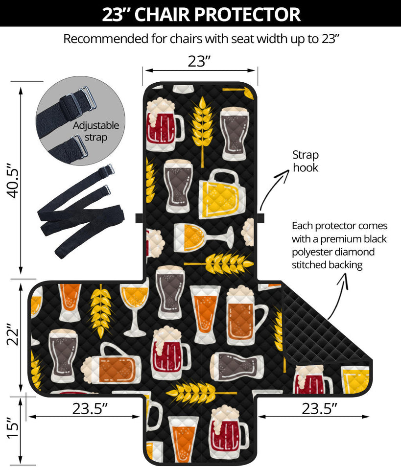 Beer type pattern Chair Cover Protector