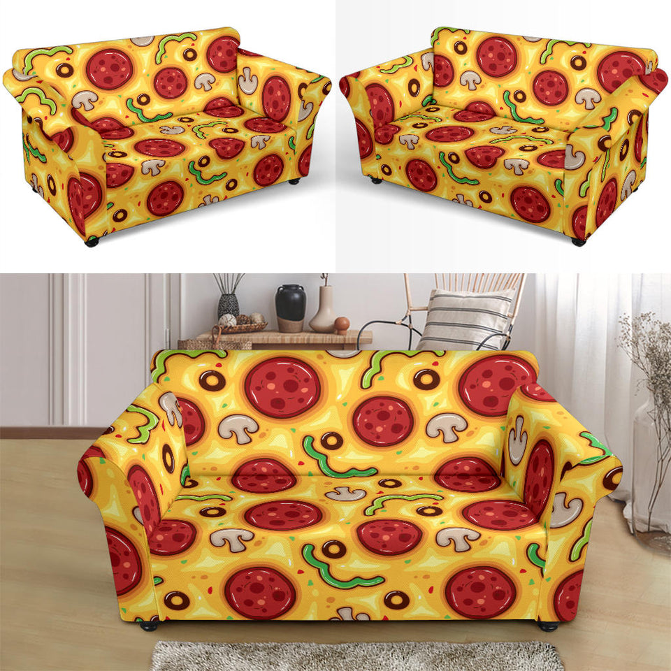 Pizza Texture Pattern Loveseat Couch Slipcover