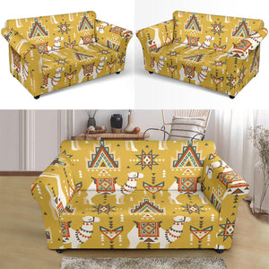 Camels Ethnic Motif Pattern Loveseat Couch Slipcover