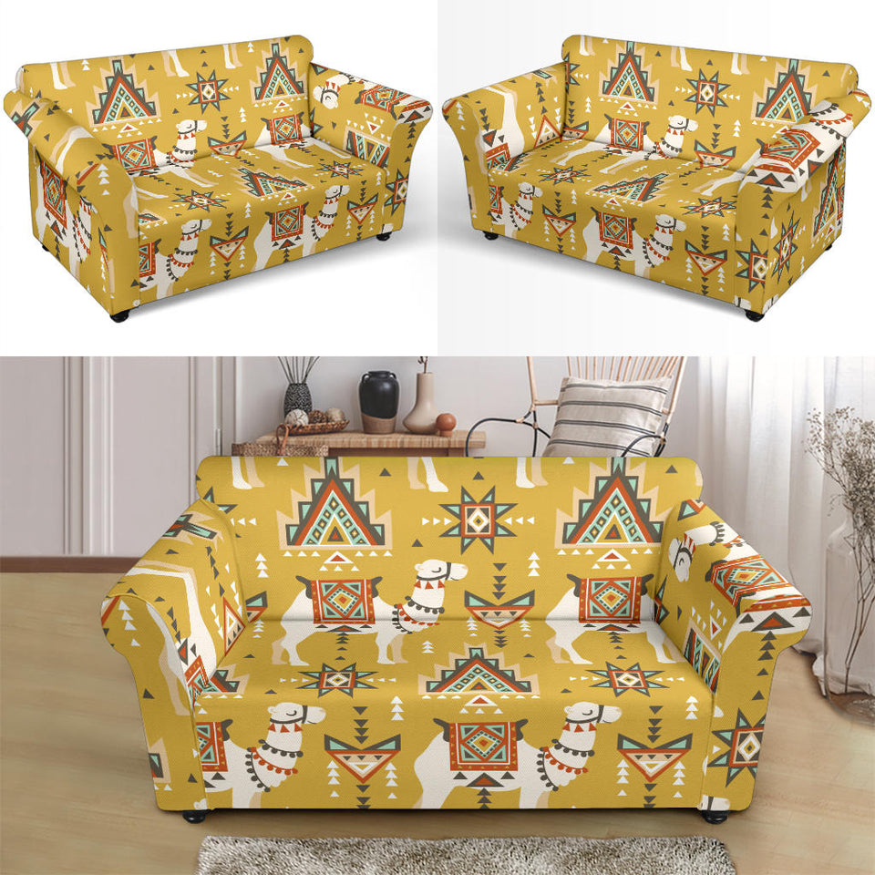 Camels Ethnic Motif Pattern Loveseat Couch Slipcover