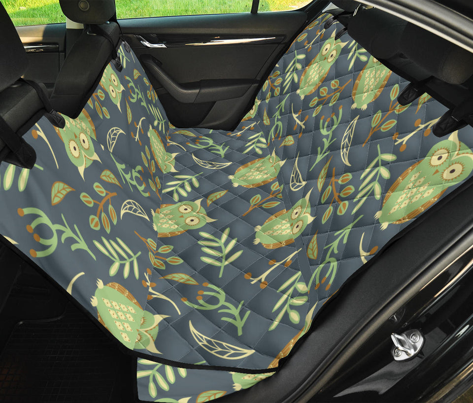 Cute Owls Leaves Pattern Dog Car Seat Covers